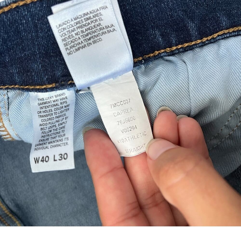 Lucky Brand 410 Athletic Straight Jeans Caprea Blue Denim Casual Stretch 40/30 - Picture 5 of 10